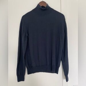 Auralee Japan Wool Cashmere High Gauge Turtleneck Sweater Navy Size 3